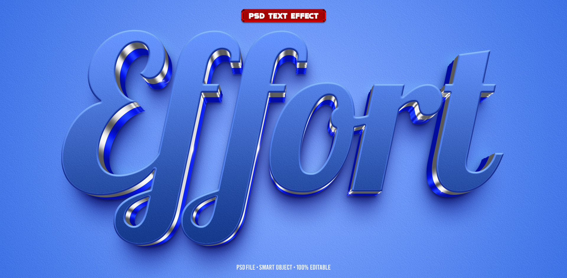 Effort 3D editable text effect psd