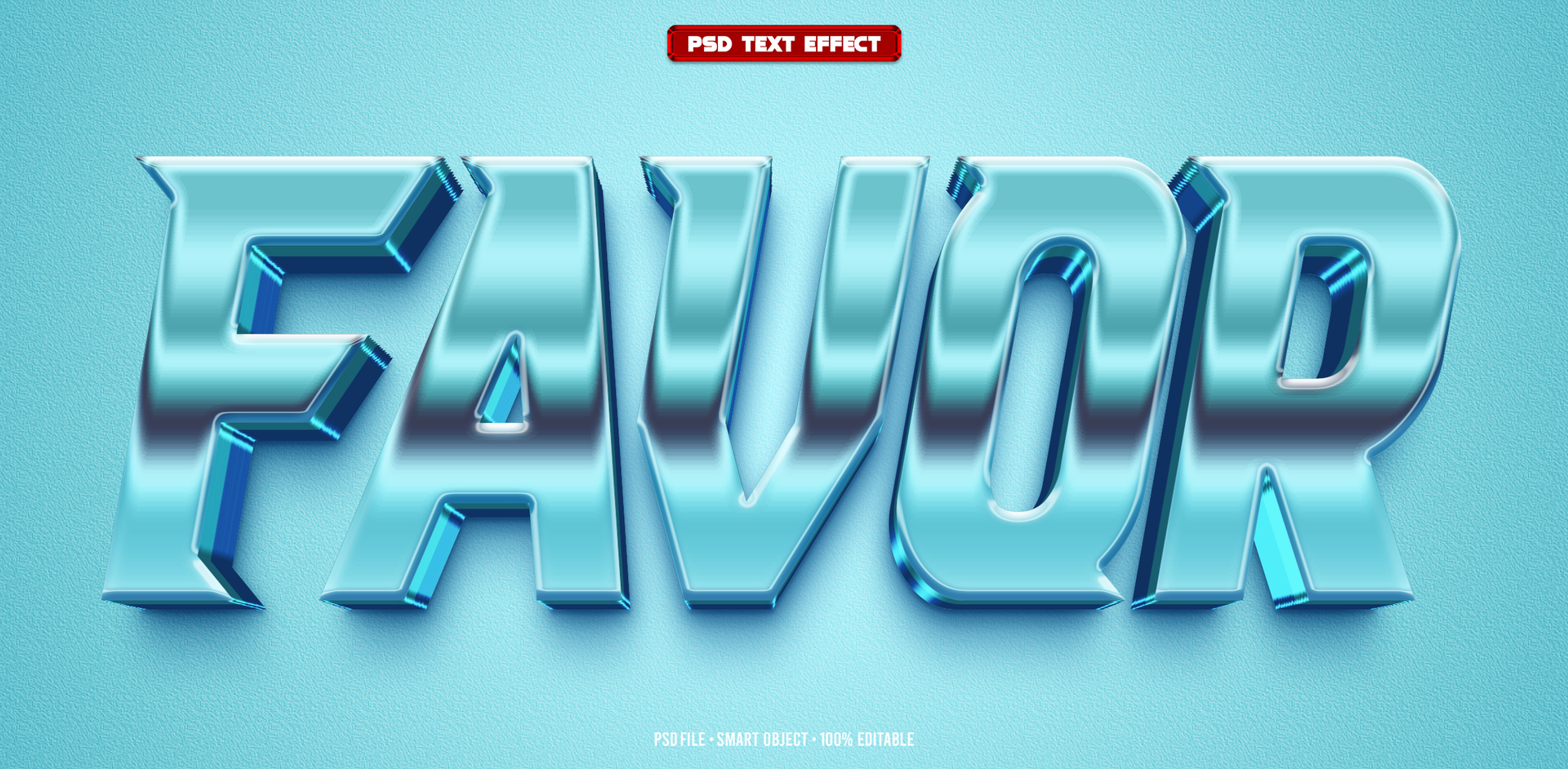 Favor 3D editable text effect psd