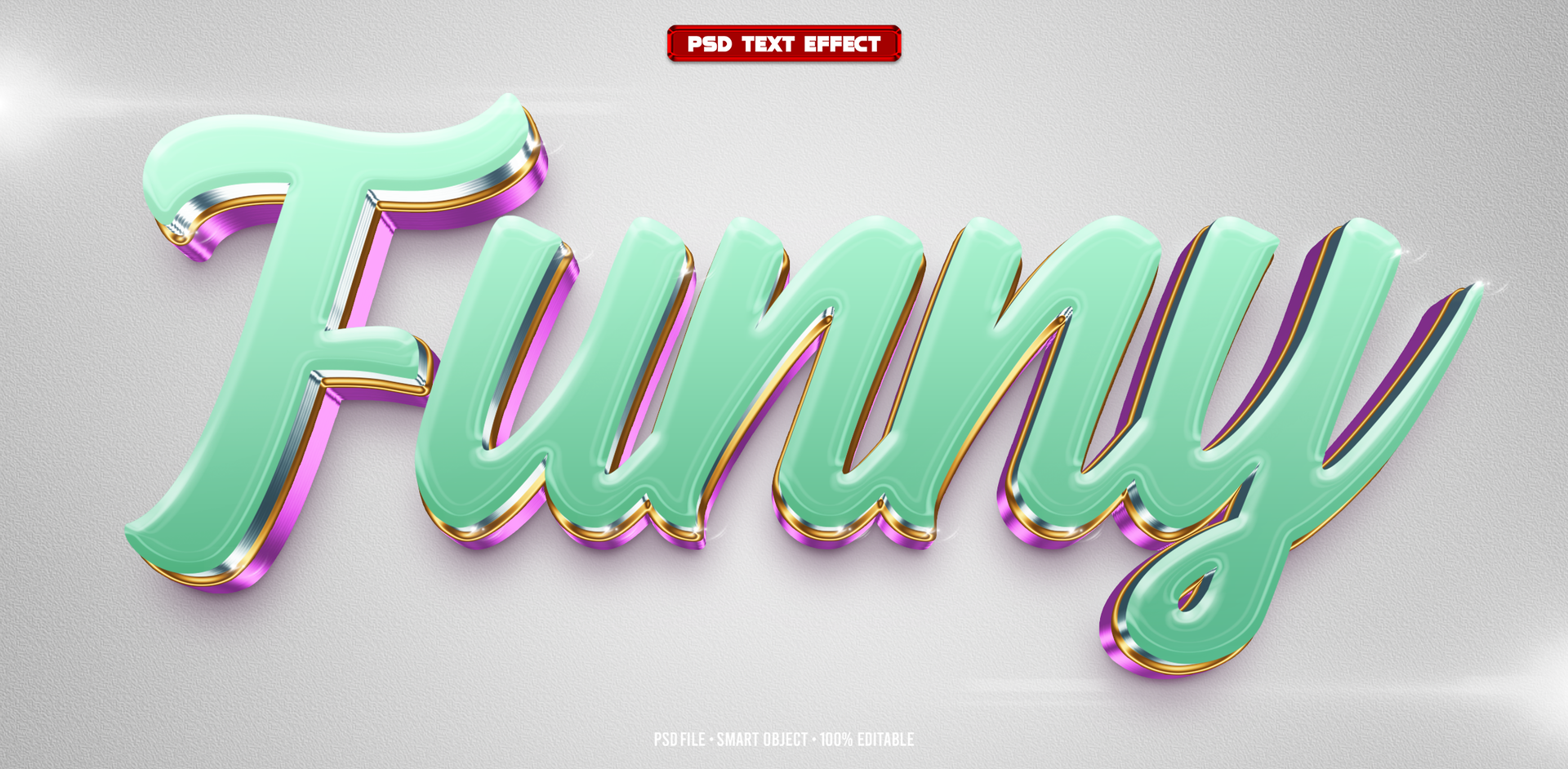 Funny green 3D editable text effect psd