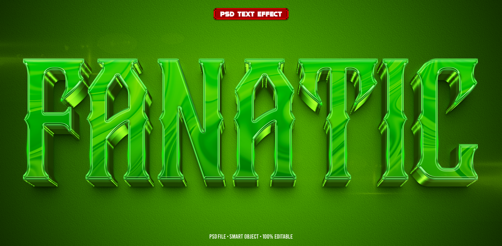 Fanatic 3D editable text effect psd