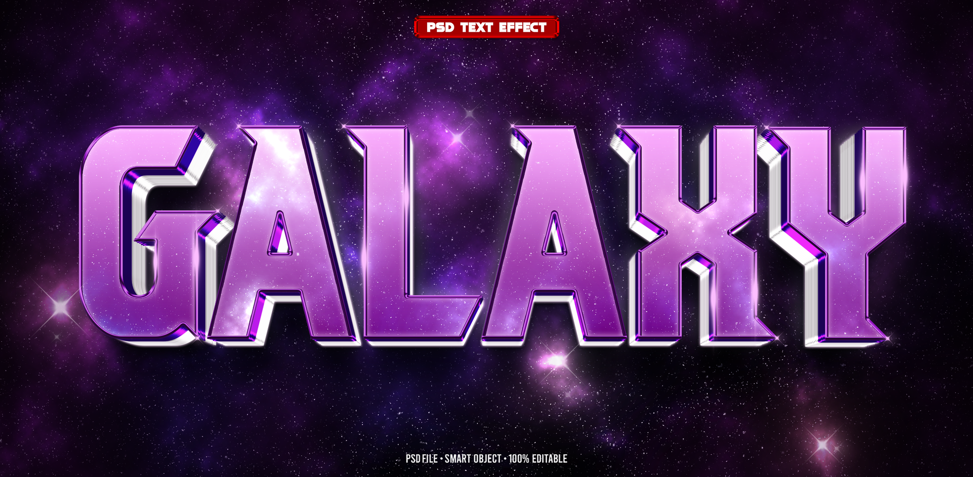 Galaxy 3D editable text effect psd