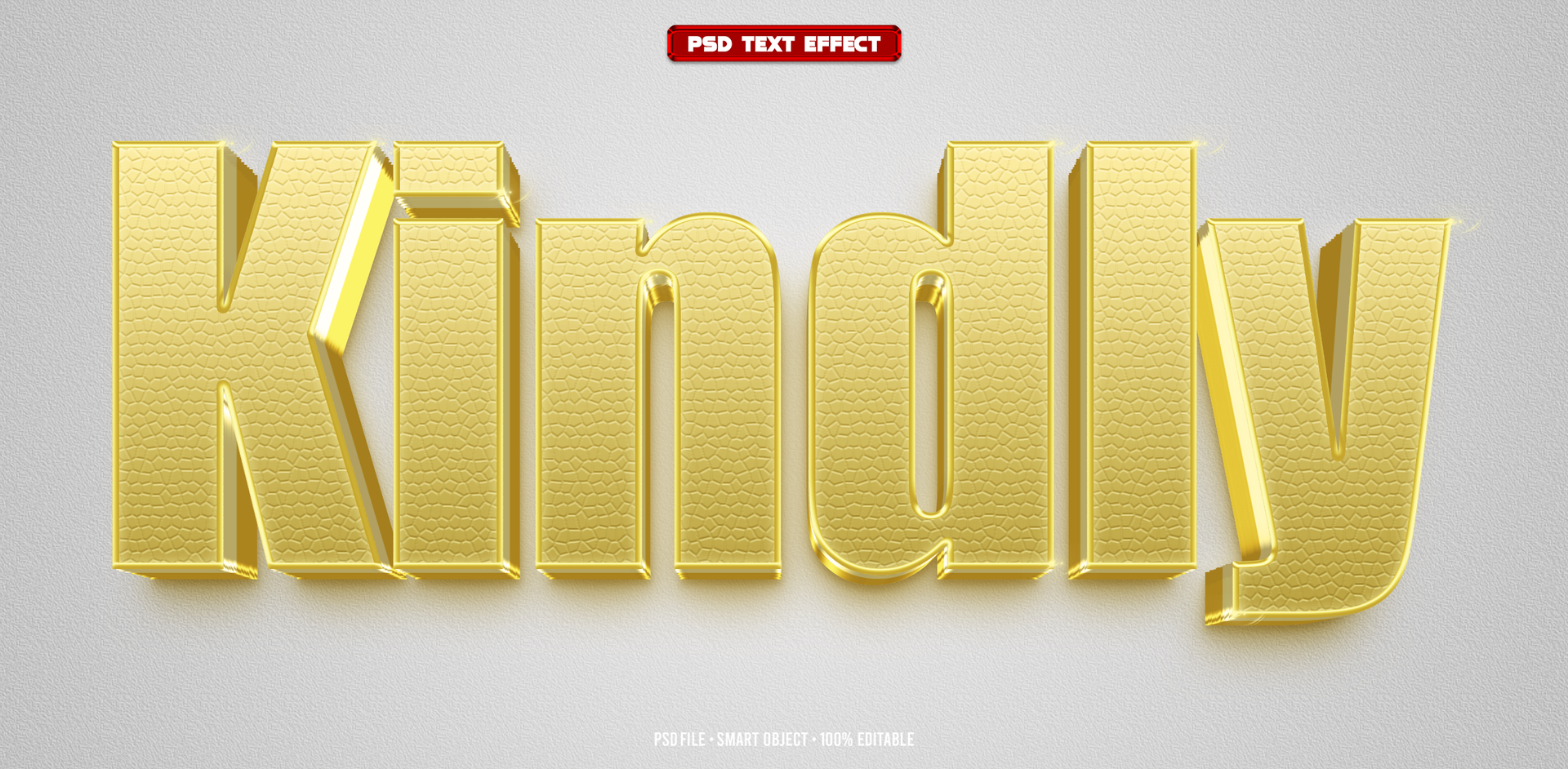 Kindly 3D editable text effect psd