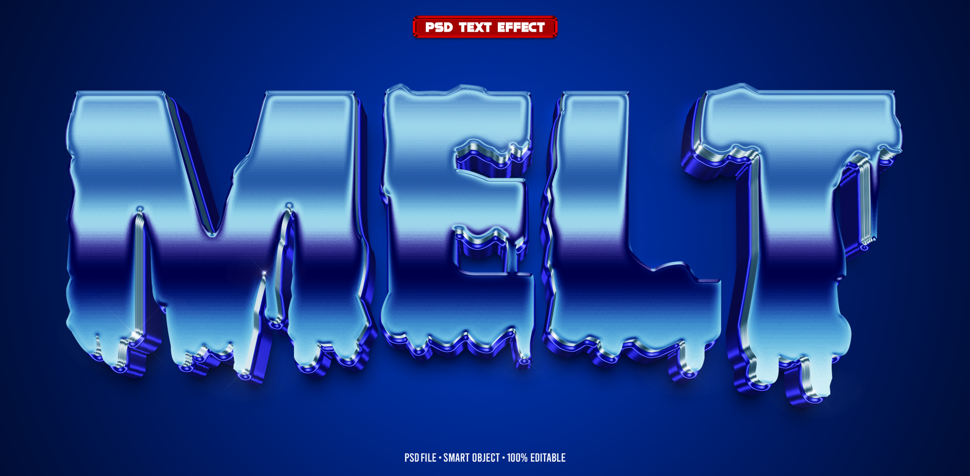 Melt 3D editable text effect psd