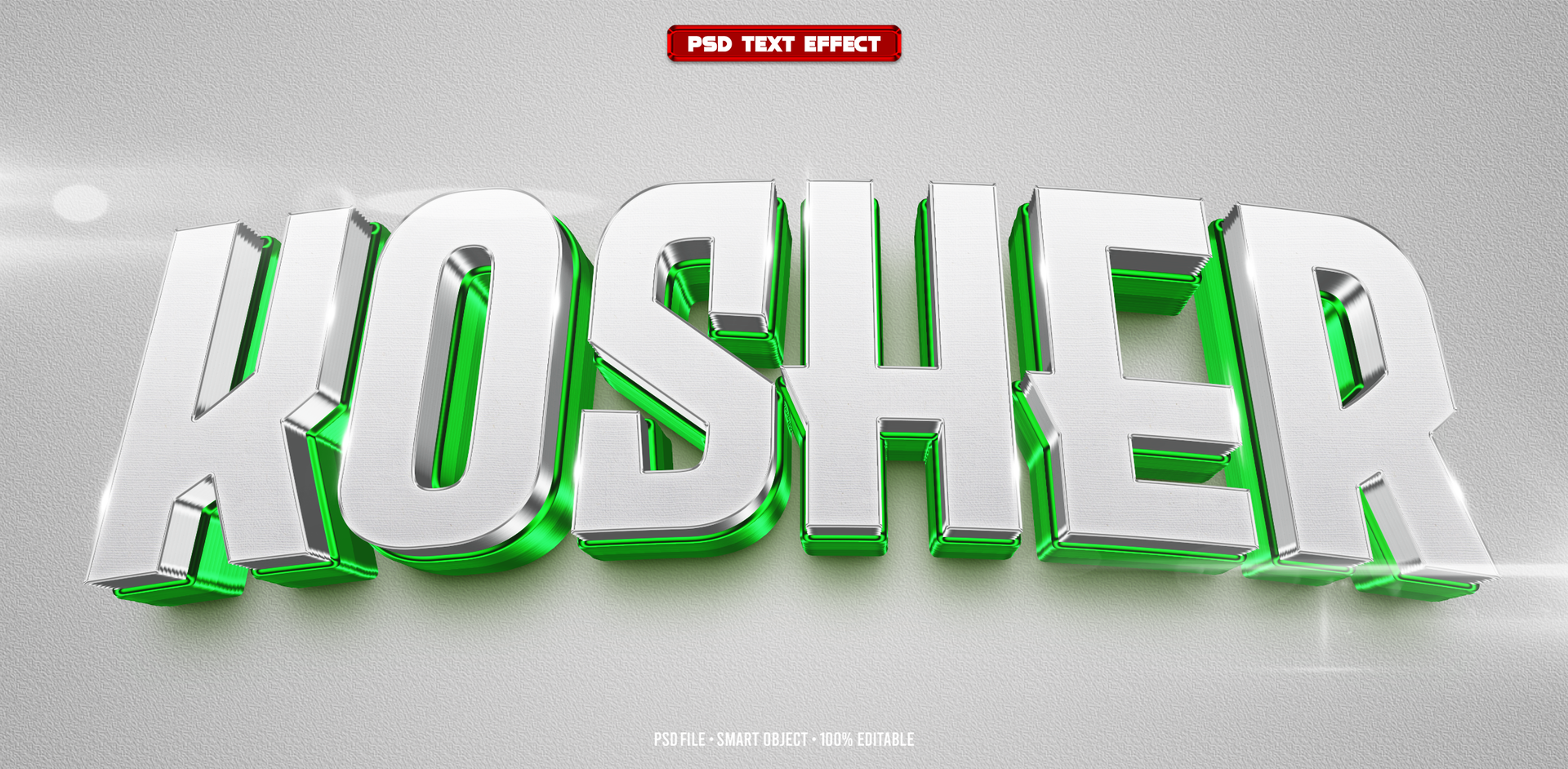 Kosher 3D editable text effect psd