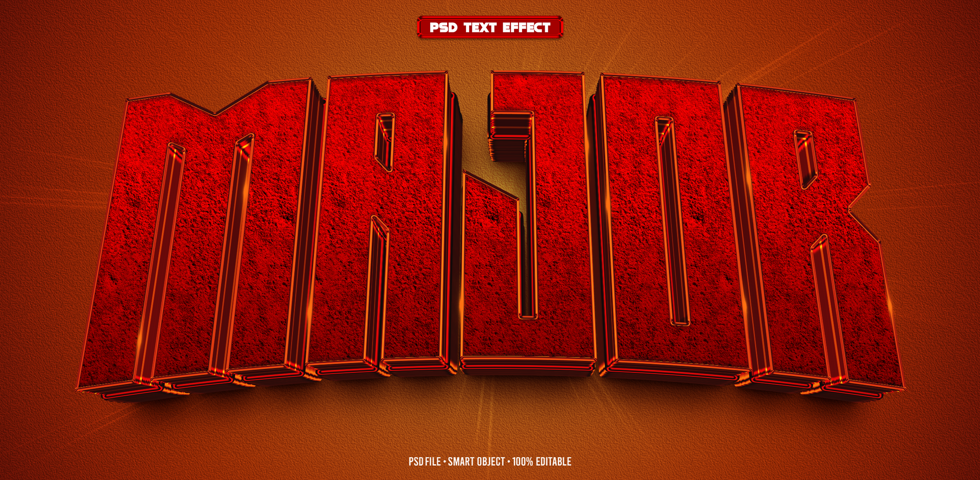 Major 3D editable text effect psd