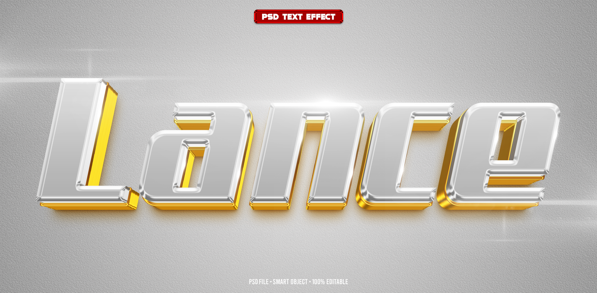 Lance 3D editable text effect psd