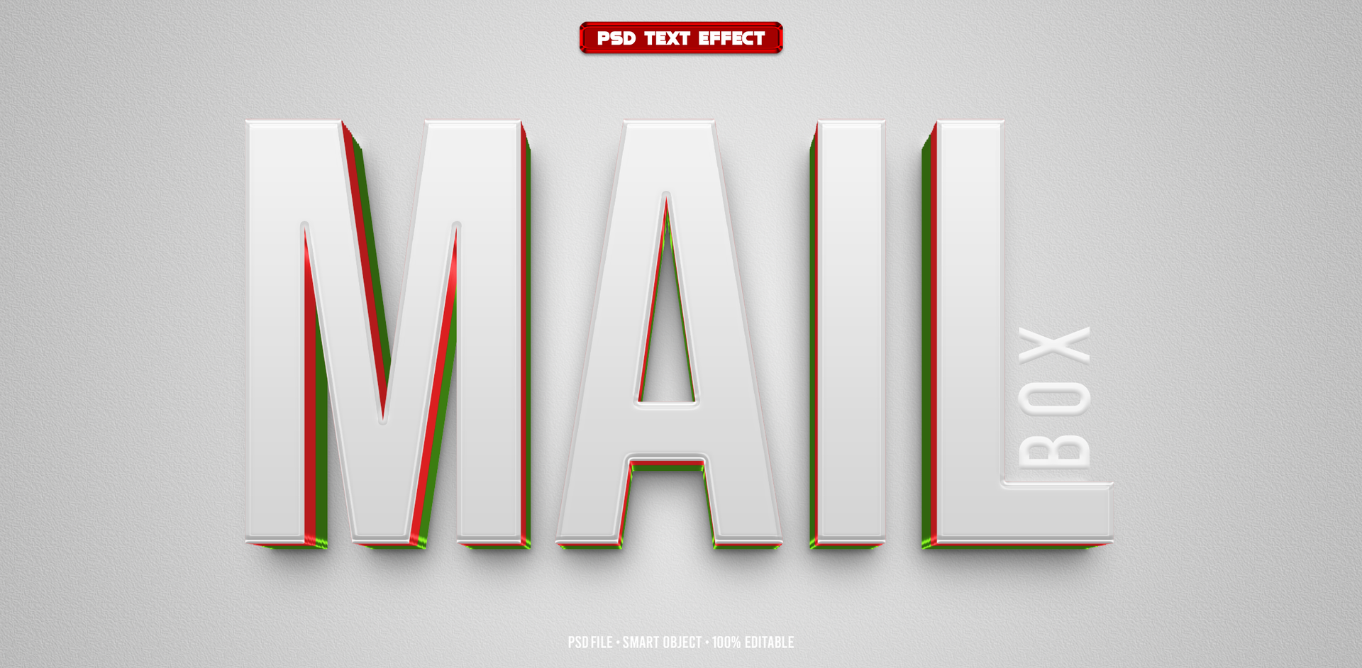 Mail box 3D editable text effect psd