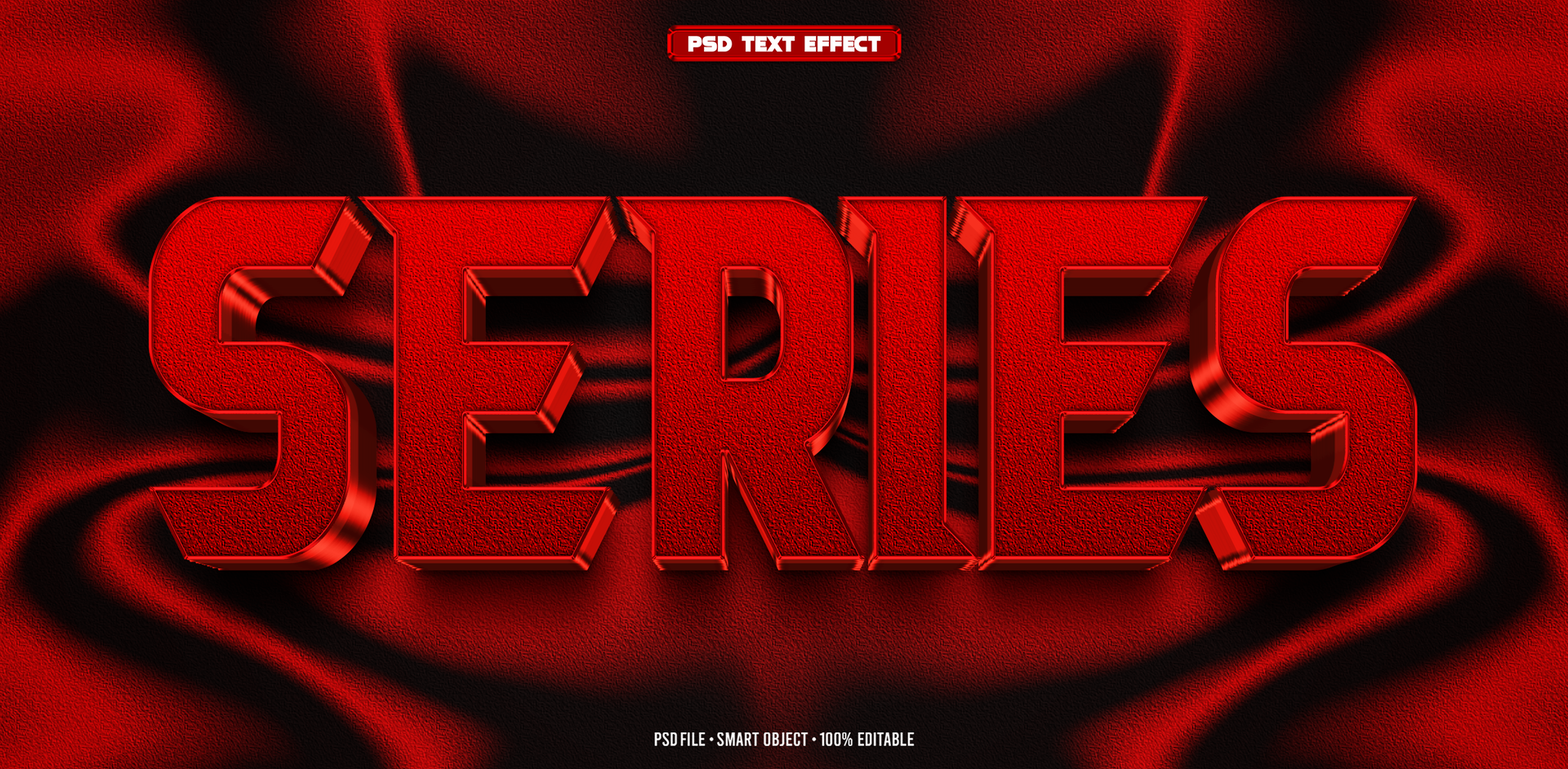 Series red 3D editable text effect psd
