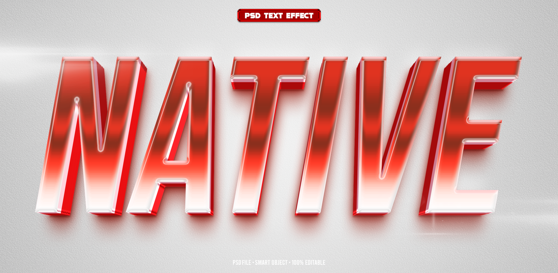 Native 3D editable text effect psd