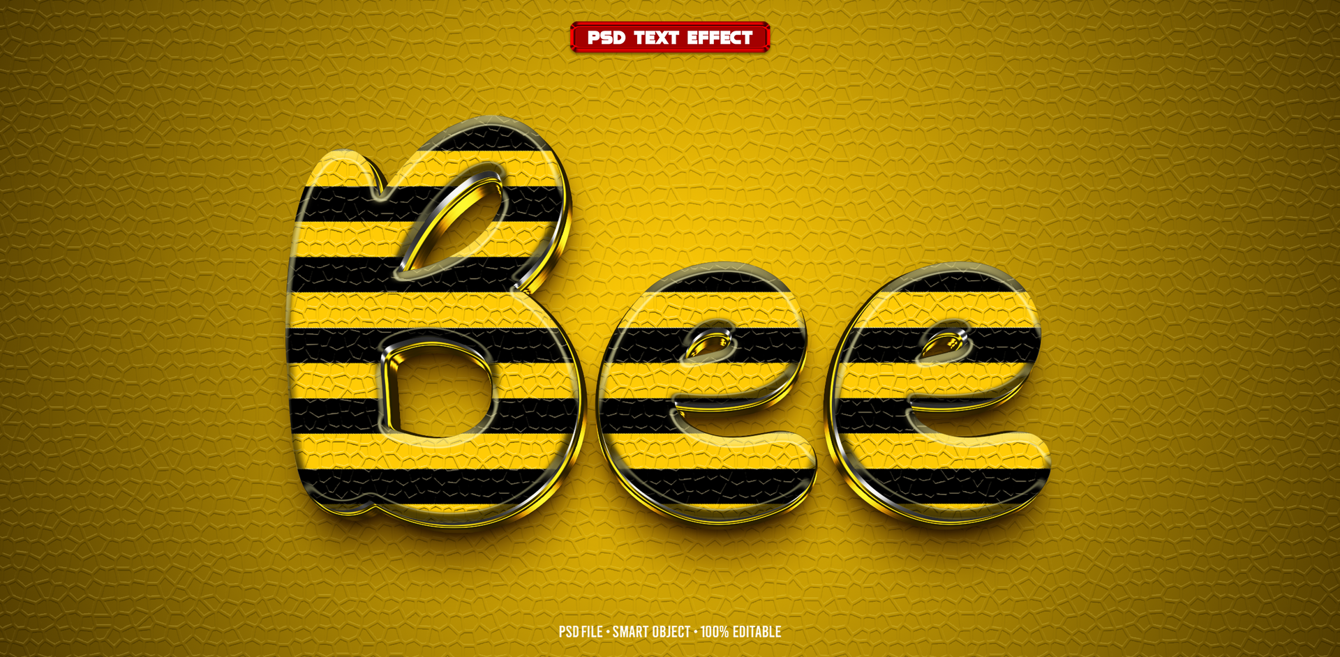 Bee 3D editable text effect psd