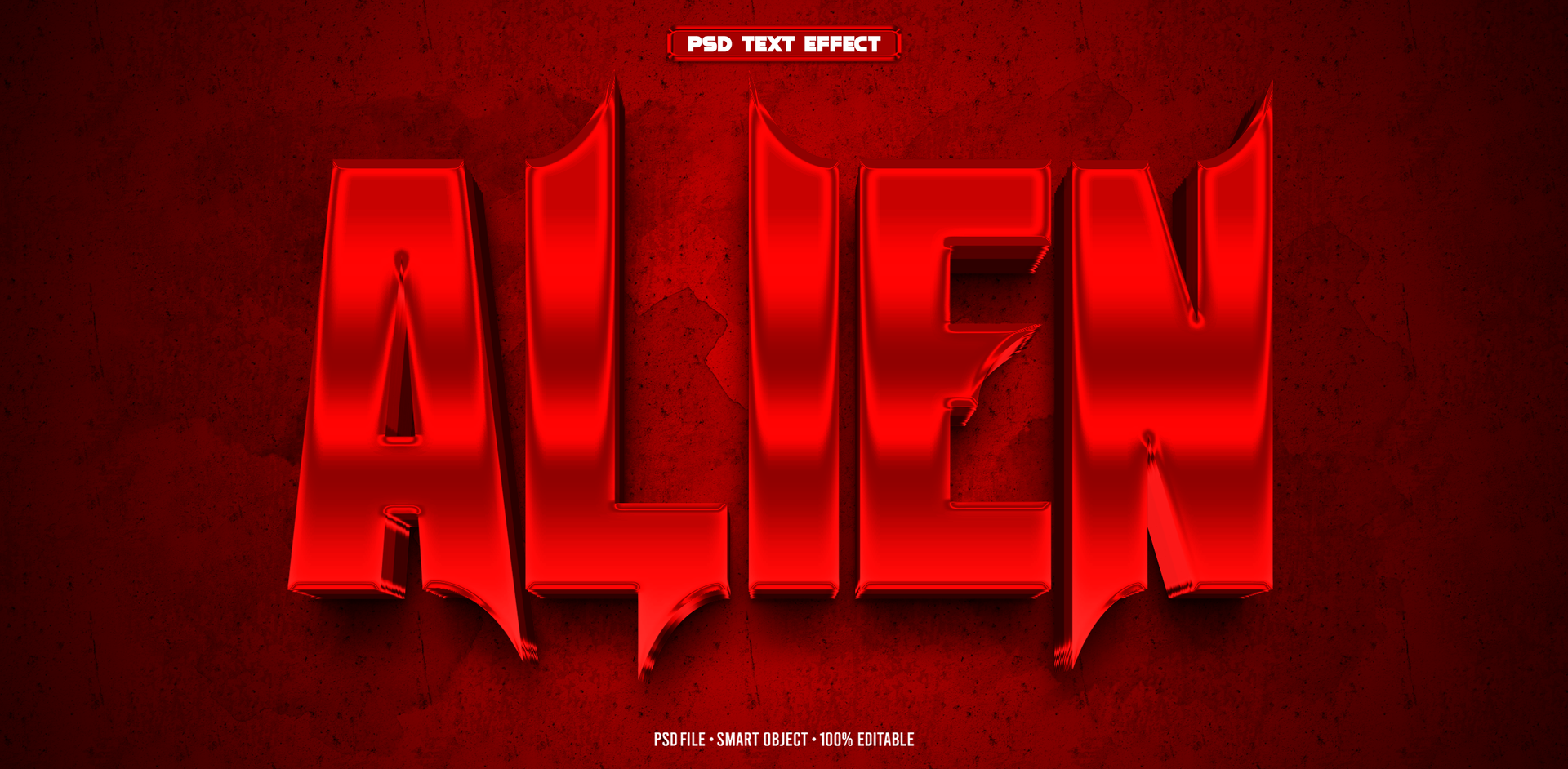 Alien 3D editable text effect psd
