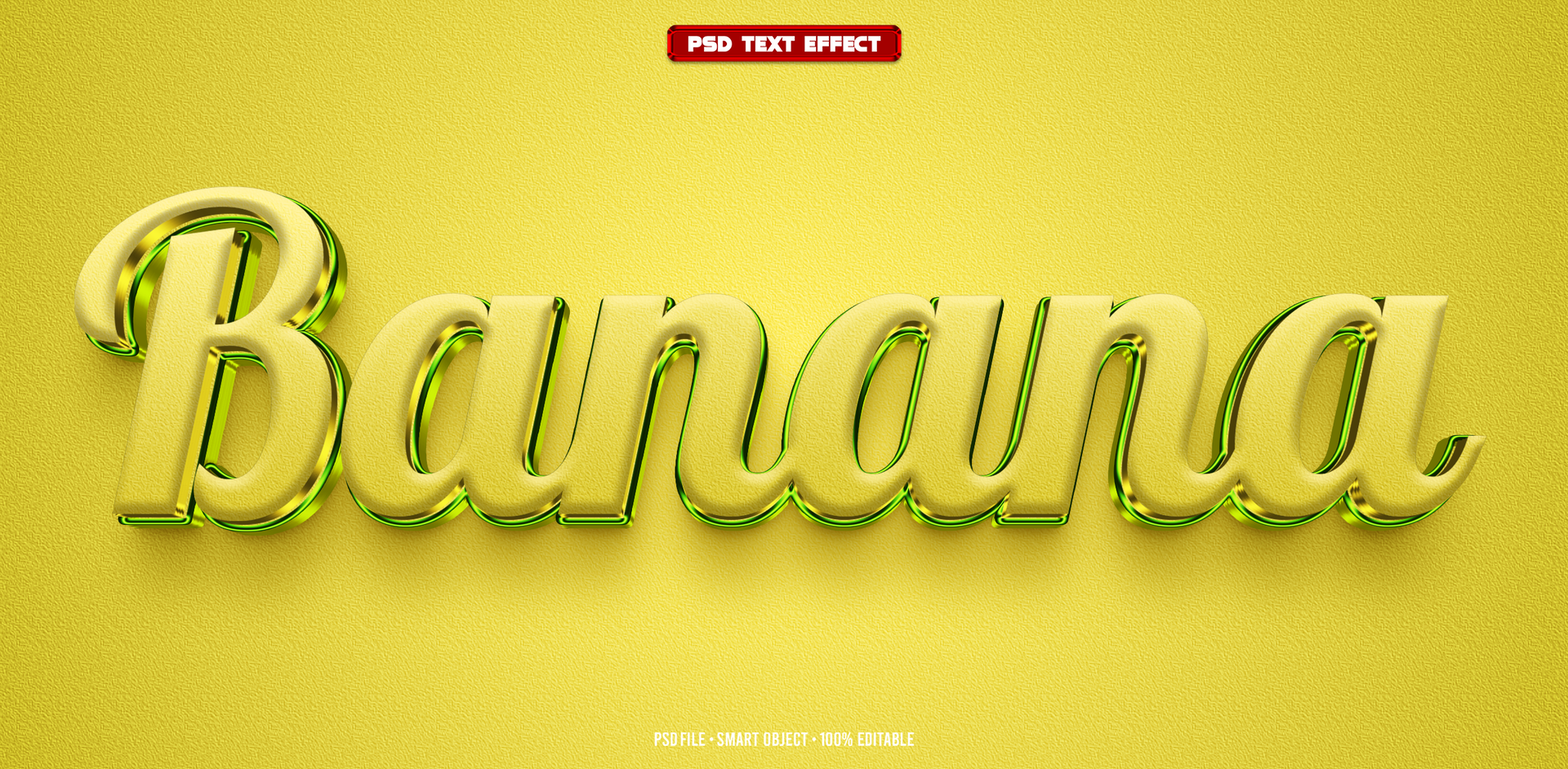 Banana 3D editable text effect psd