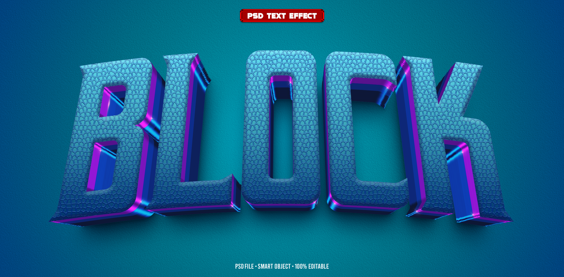 Block 3D editable text effect psd