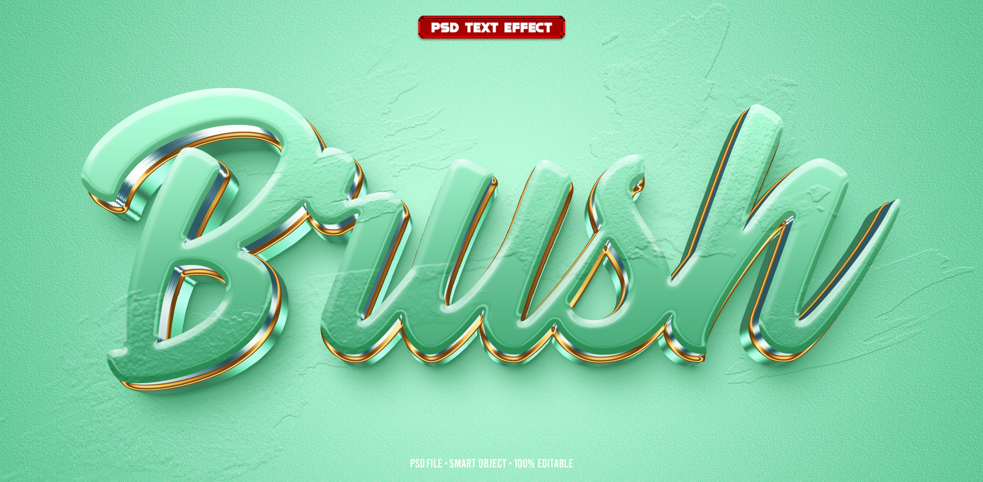 Brush 3D editable text effect psd
