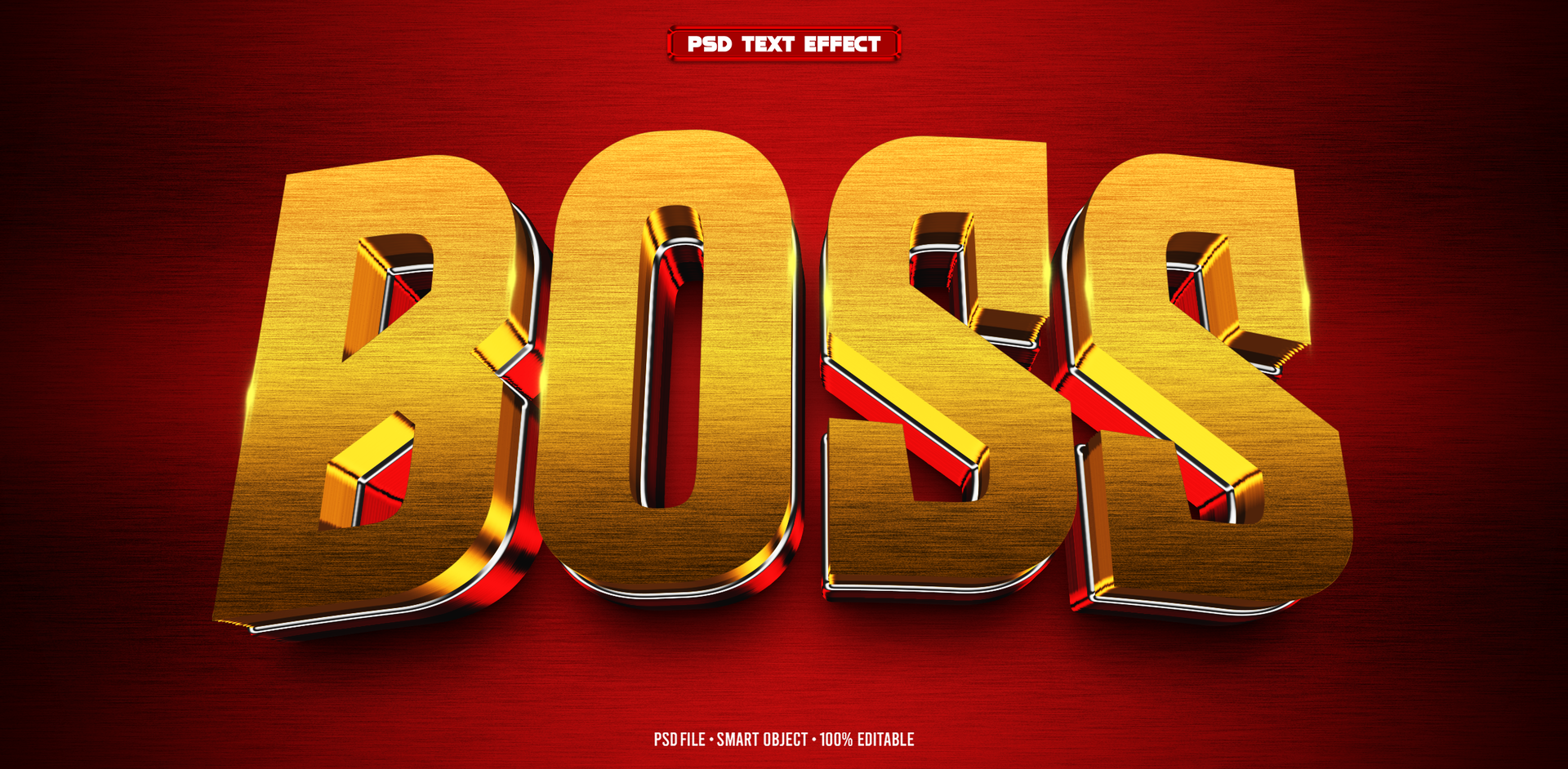 Gold Boss 3D editable text effect psd