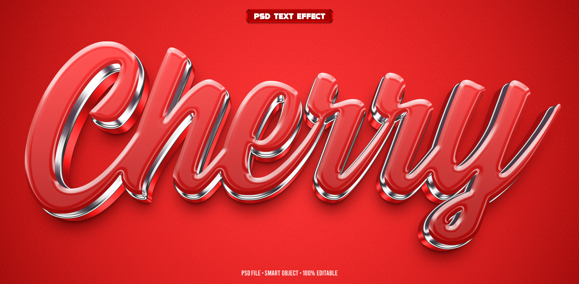 Red Cherry 3D editable text effect psd