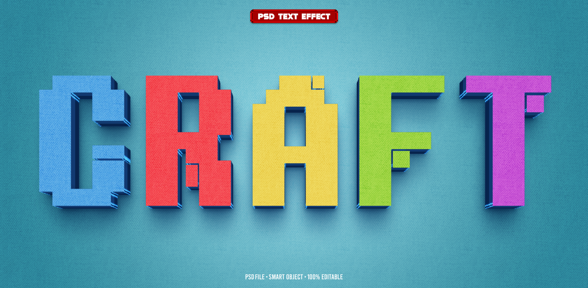 Craft 3D editable text effect psd