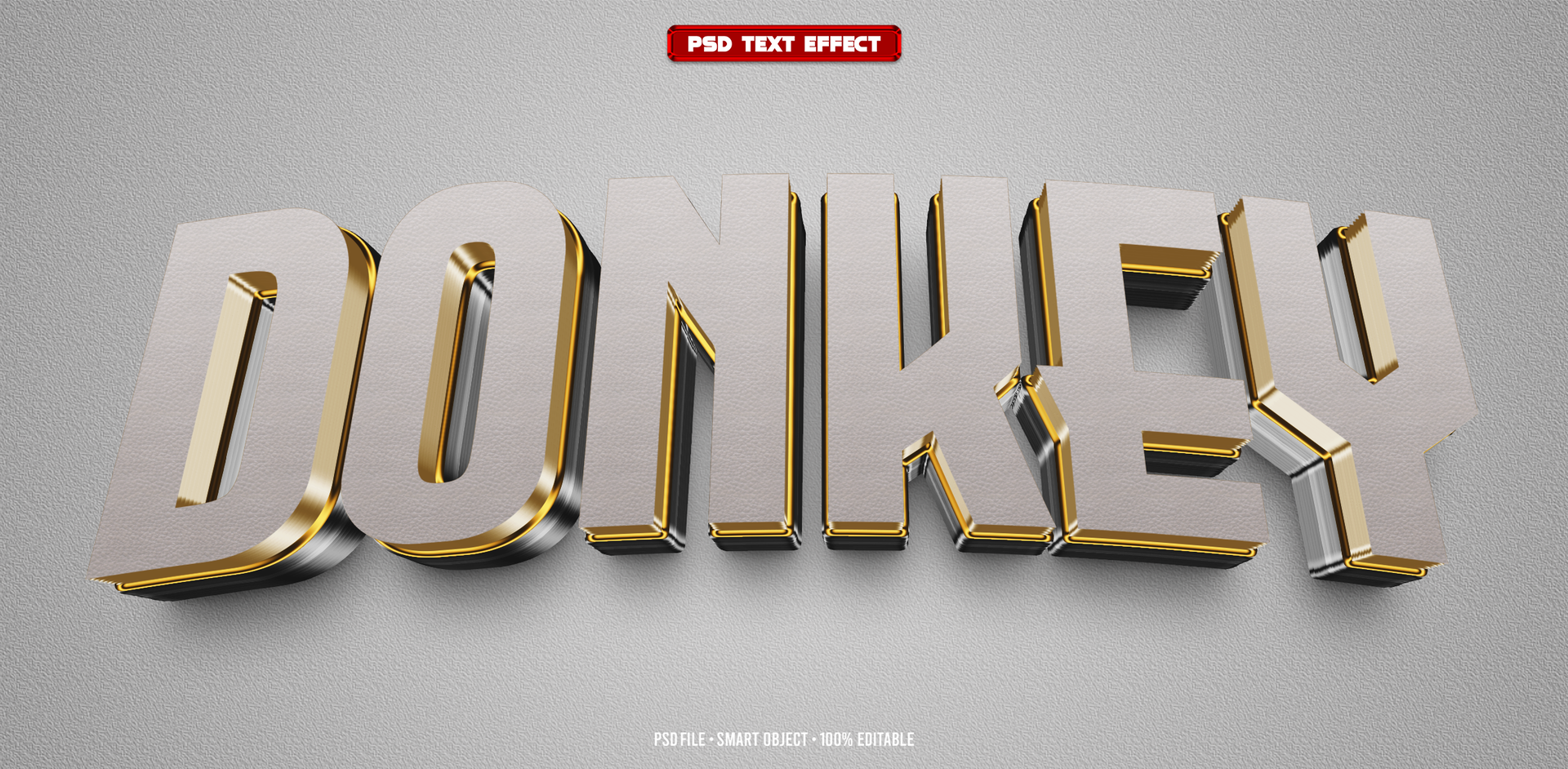 Donkey 3D editable text effect psd