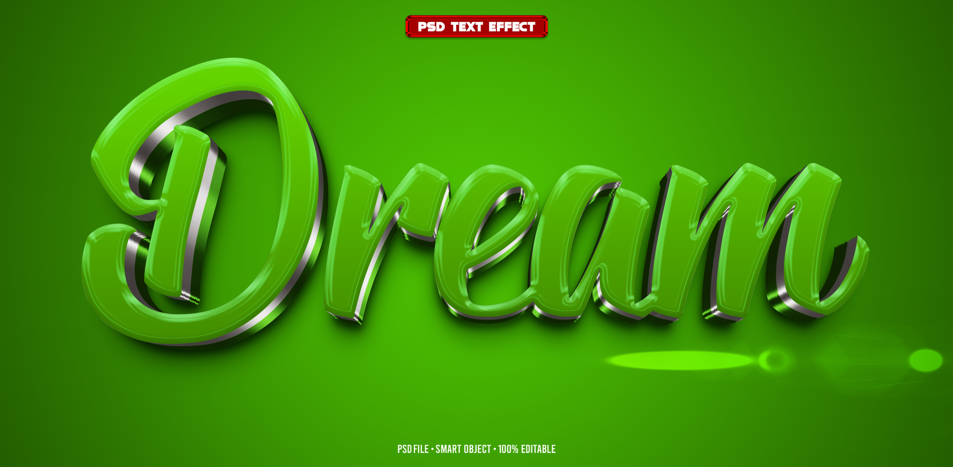 Dream 3D editable text effect psd