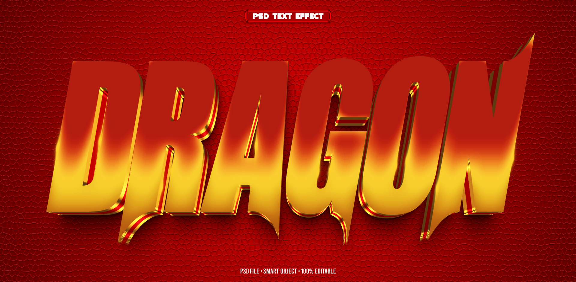 Dragon 3D editable text effect psd
