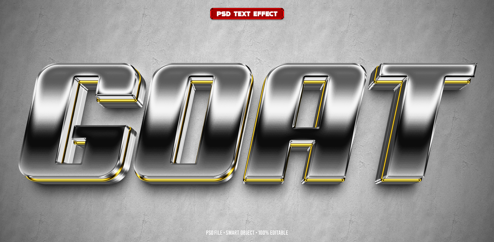 Goat 3D editable text effect psd