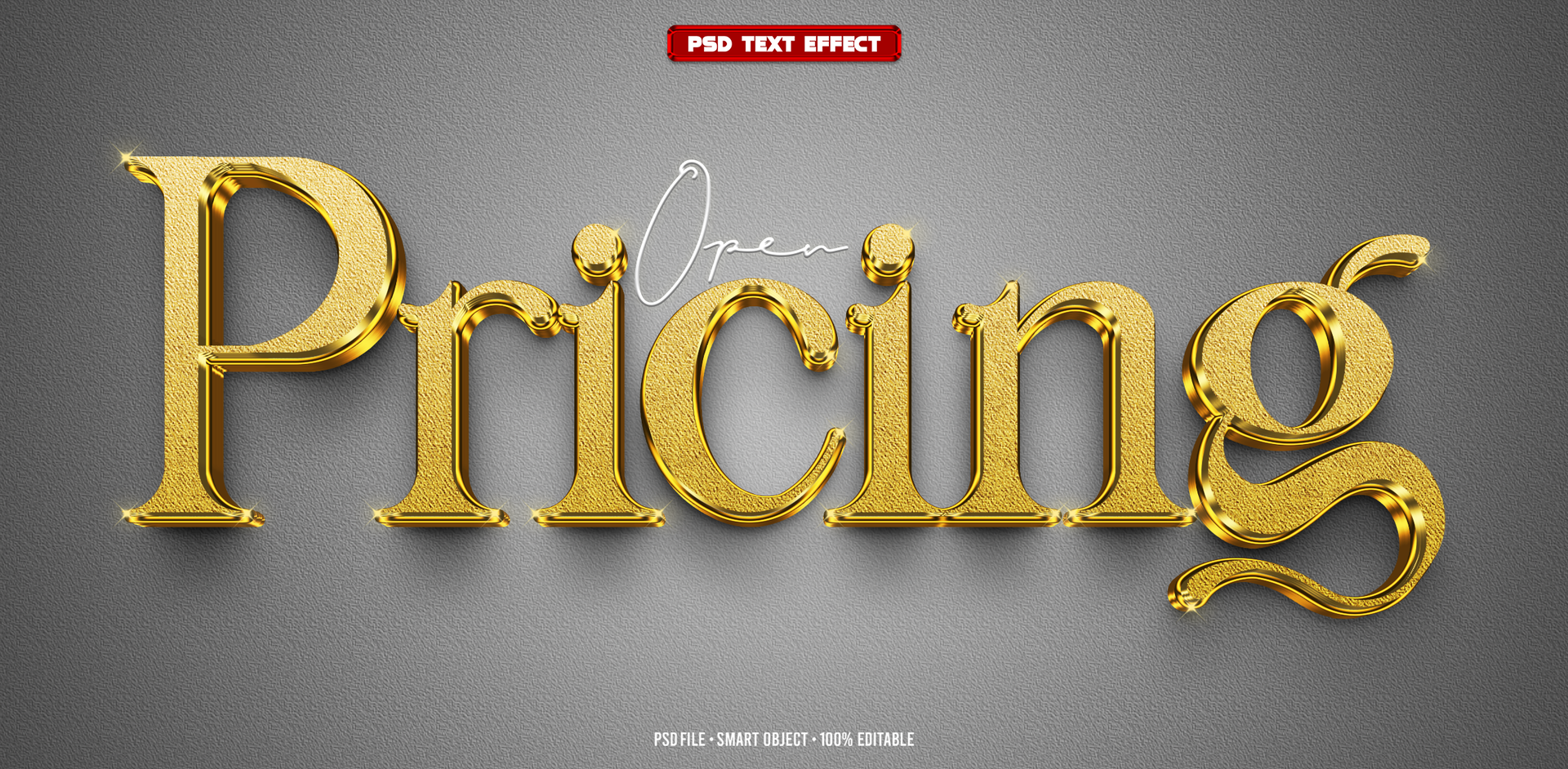 Pricing 3D editable text effect psd
