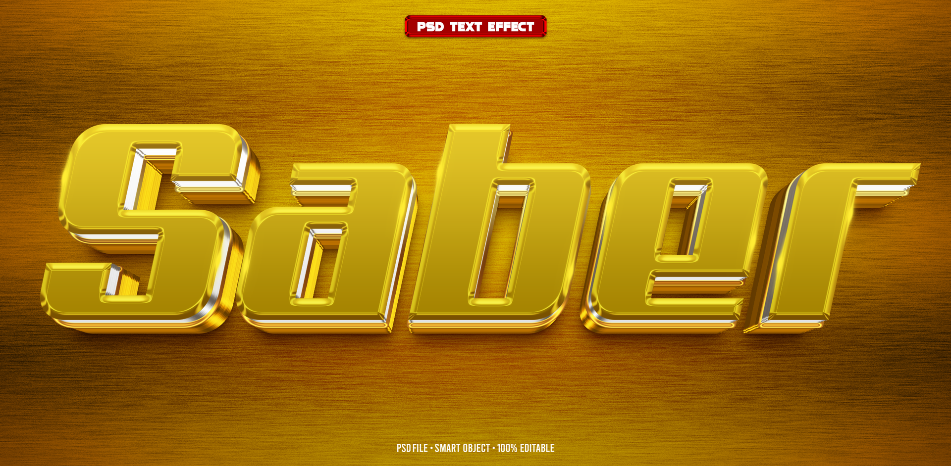 Saber 3D editable text effect psd