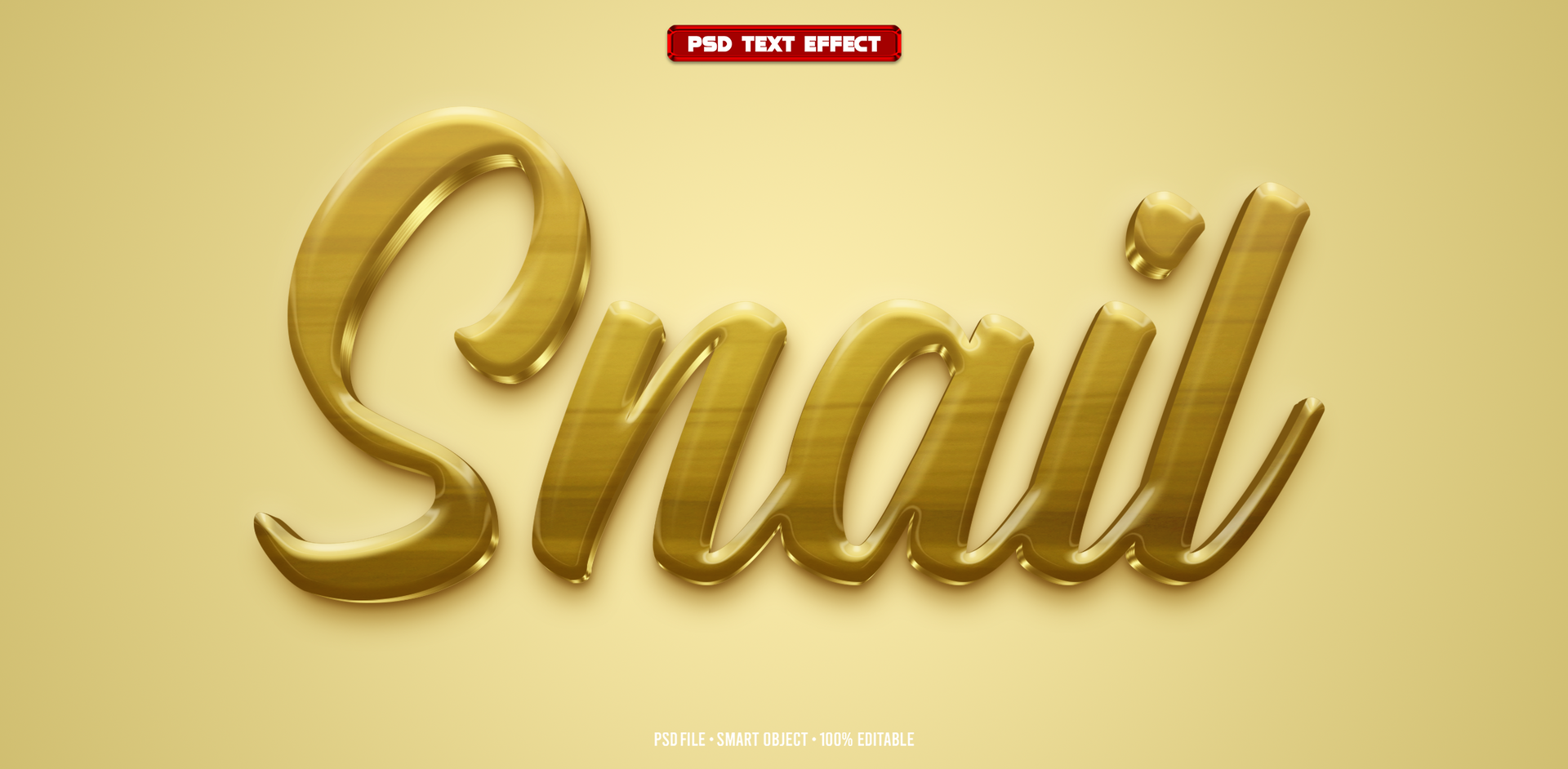 Snail 3D editable text effect psd