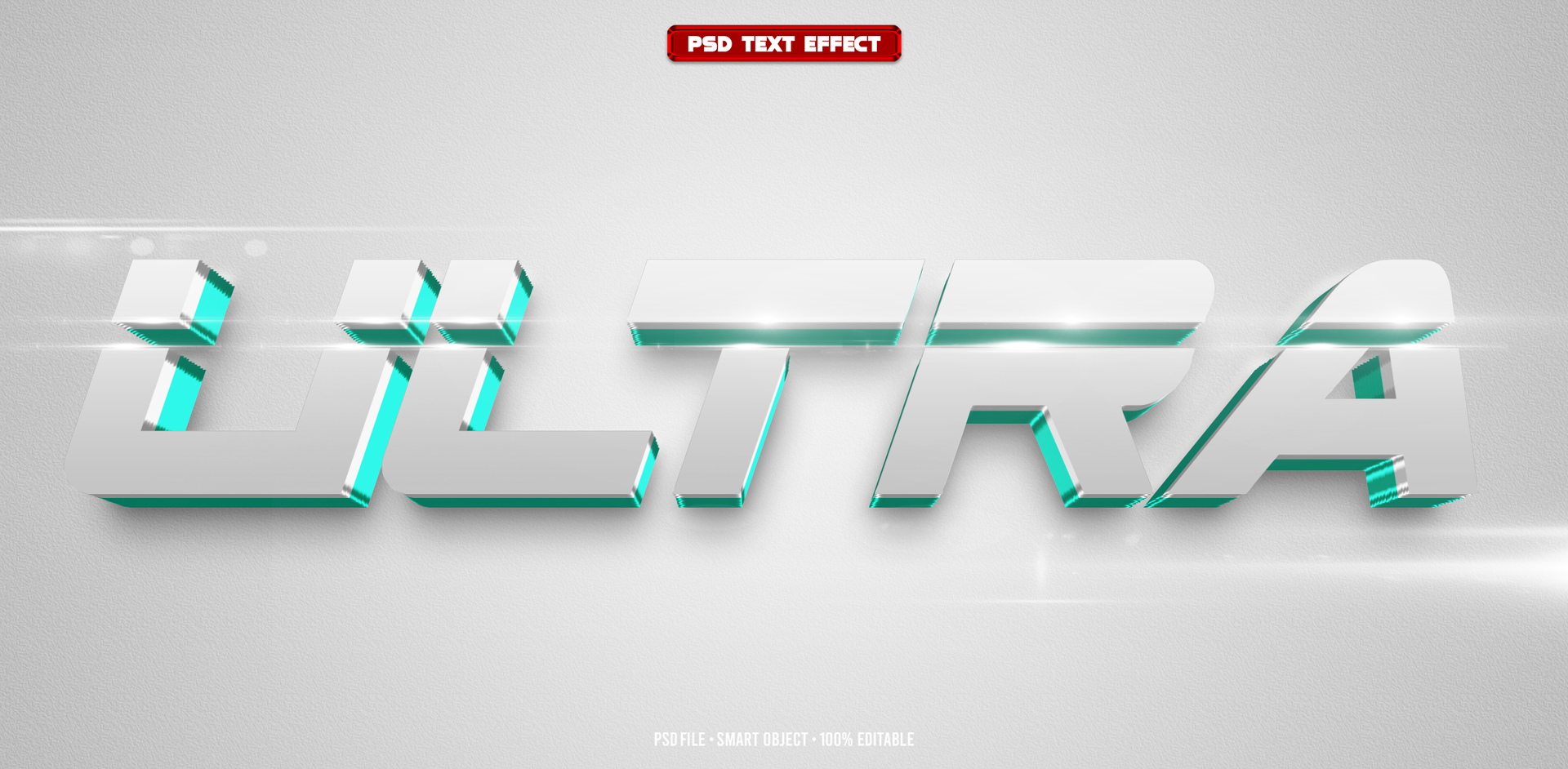 White Ultra 3D editable text effect psd