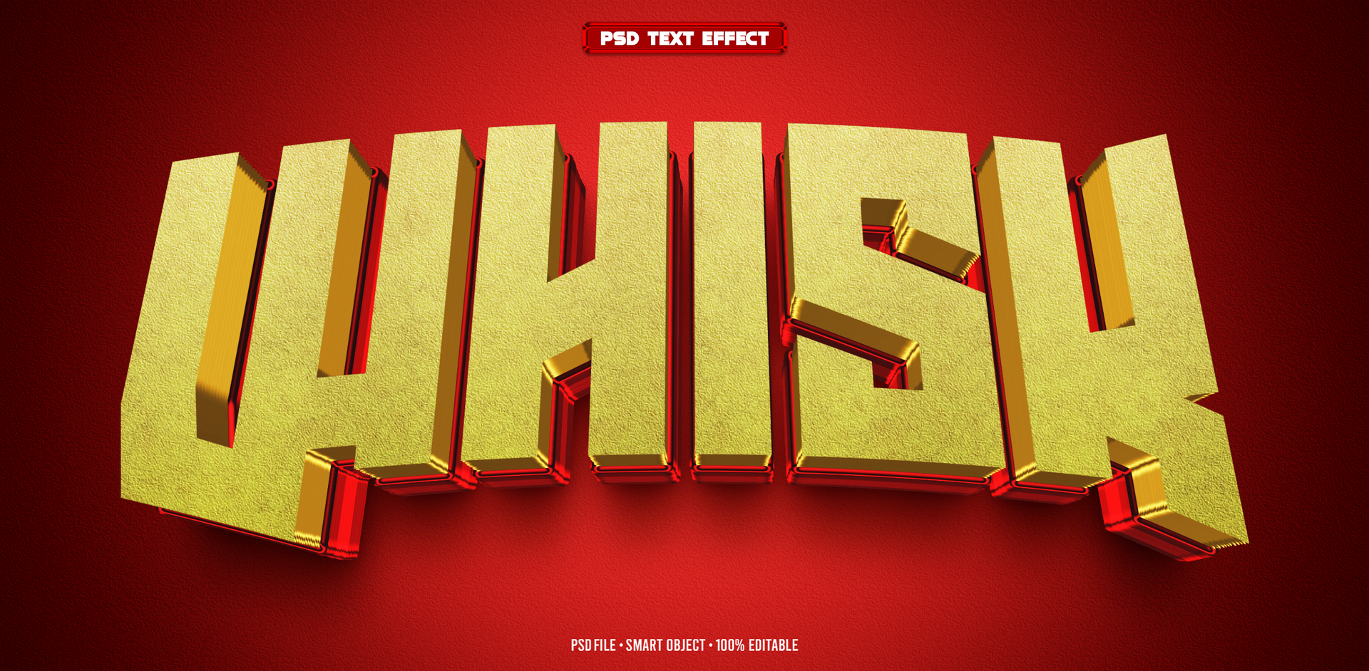 Whisk 3D editable text effect psd