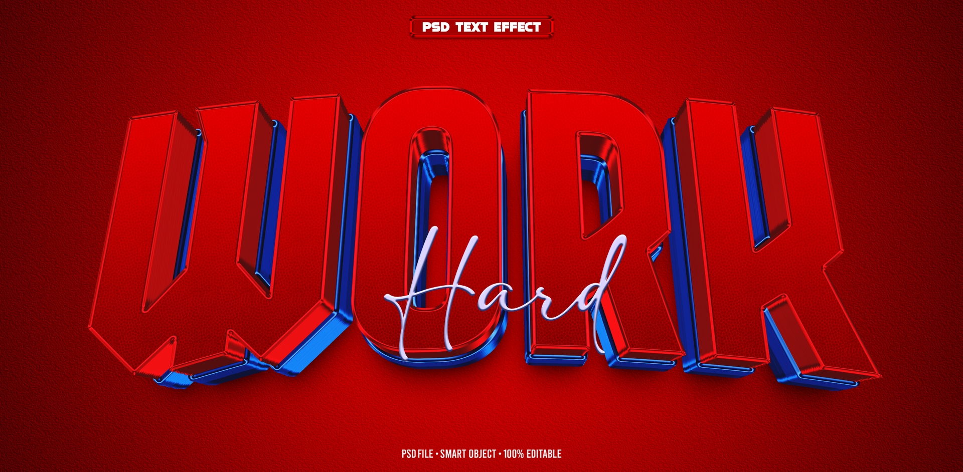 Work 3D editable text effect psd