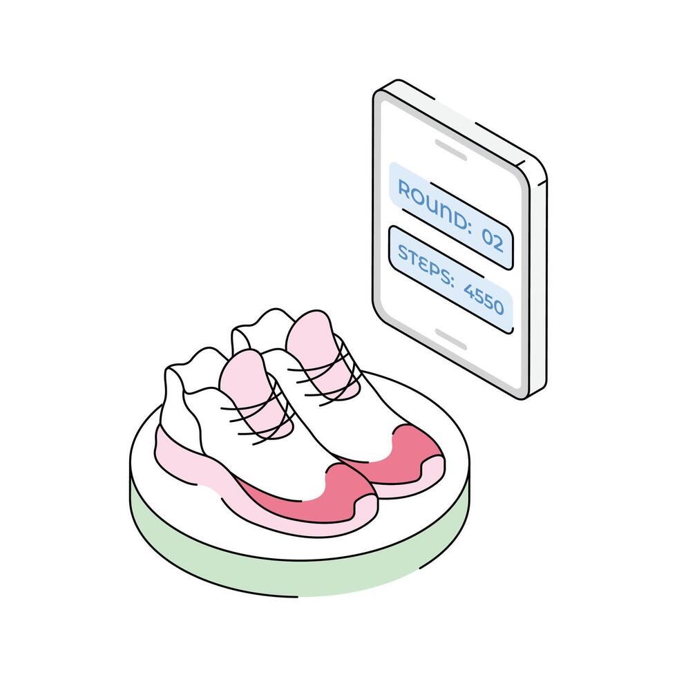 Have a look at this isometric icon denoting step counter vector