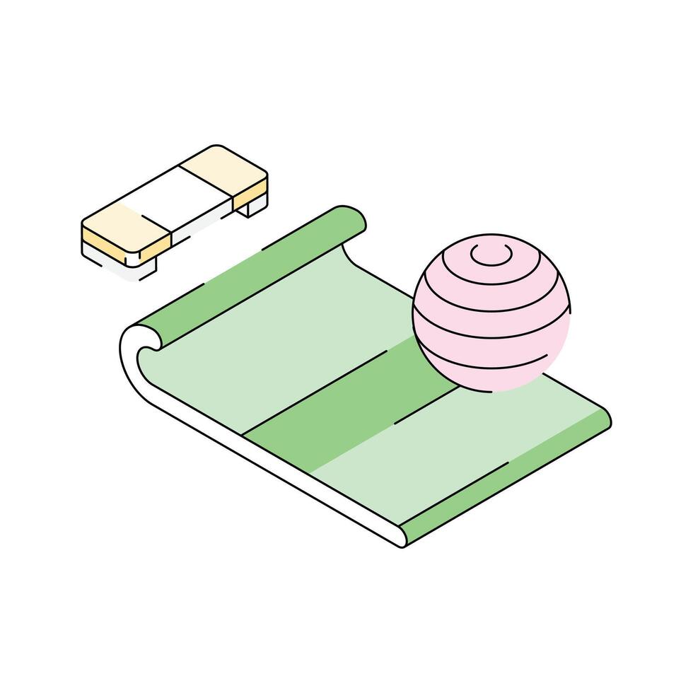 Yoga mat isometric icon is ready for premium use vector