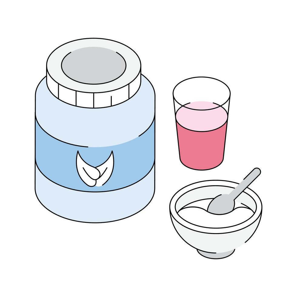 Grab this amazing isometric icon showing protein food jar vector