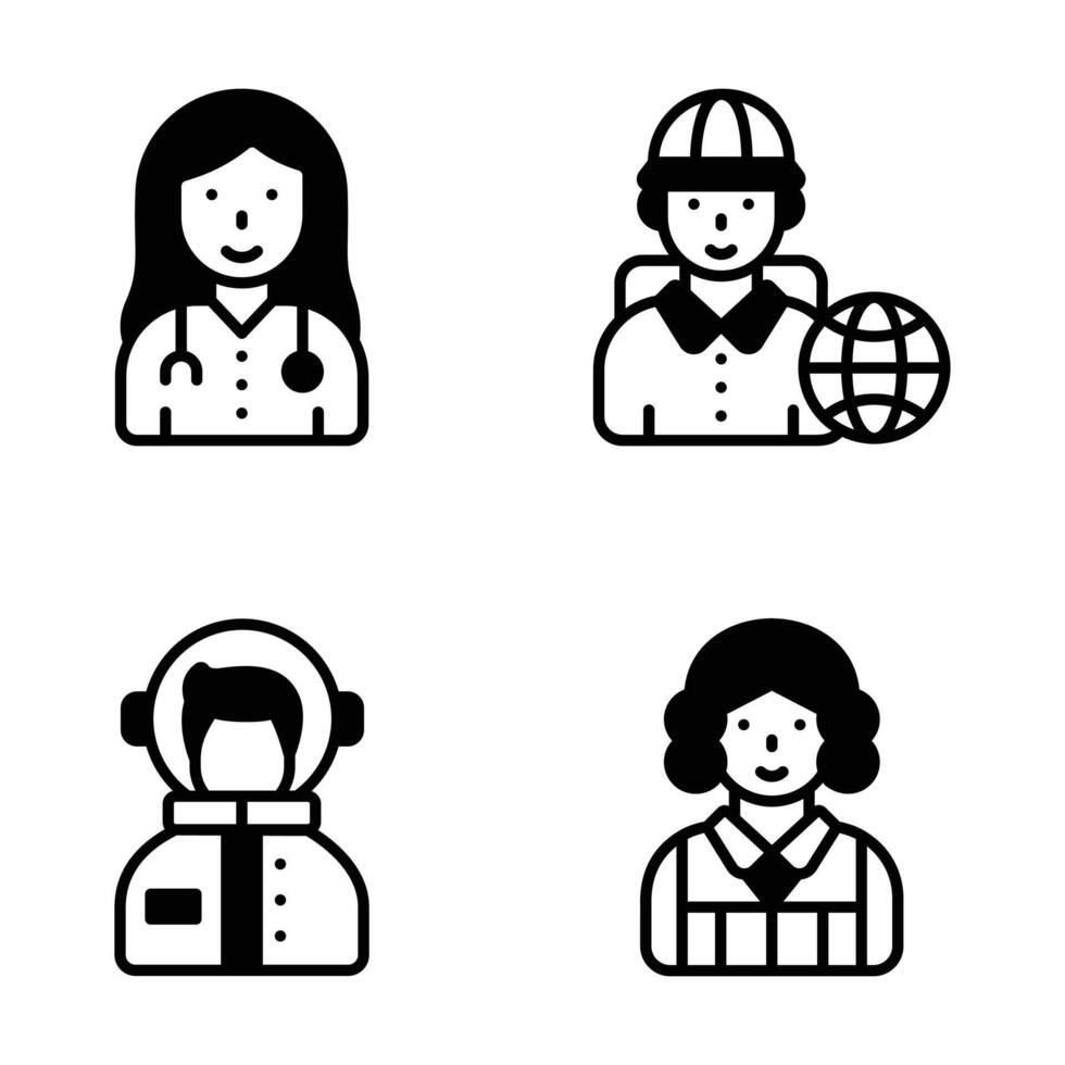 Check out our premium collection depicting people glyph icons vector