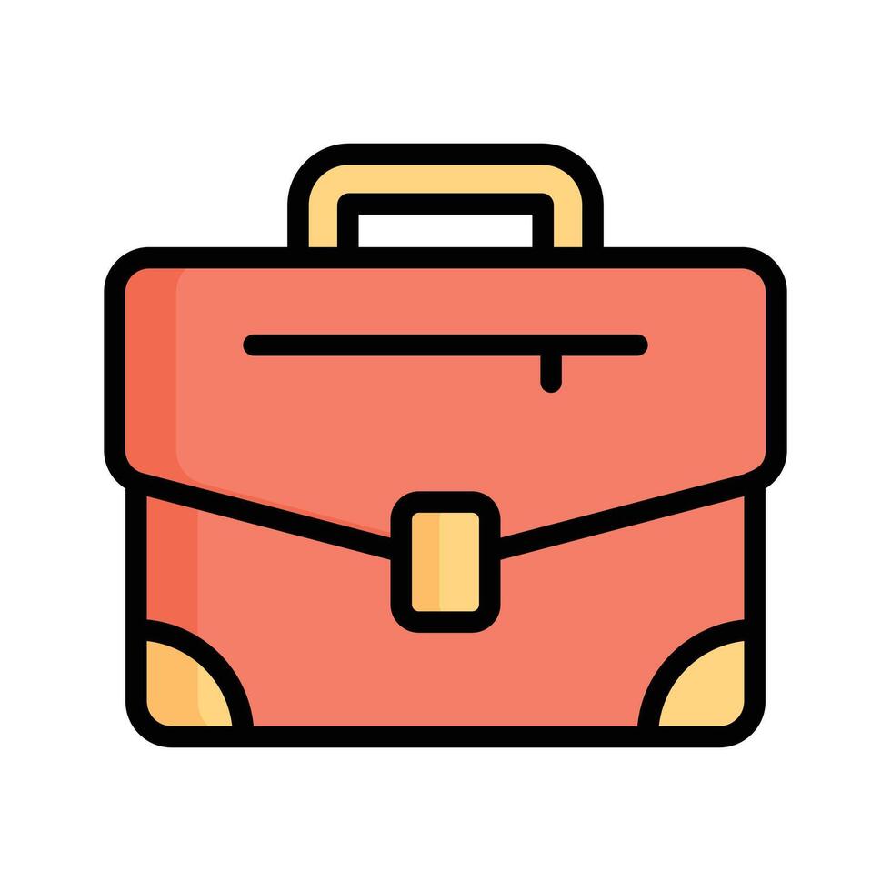 Modern flat outline style icon depicting business briefcase vector