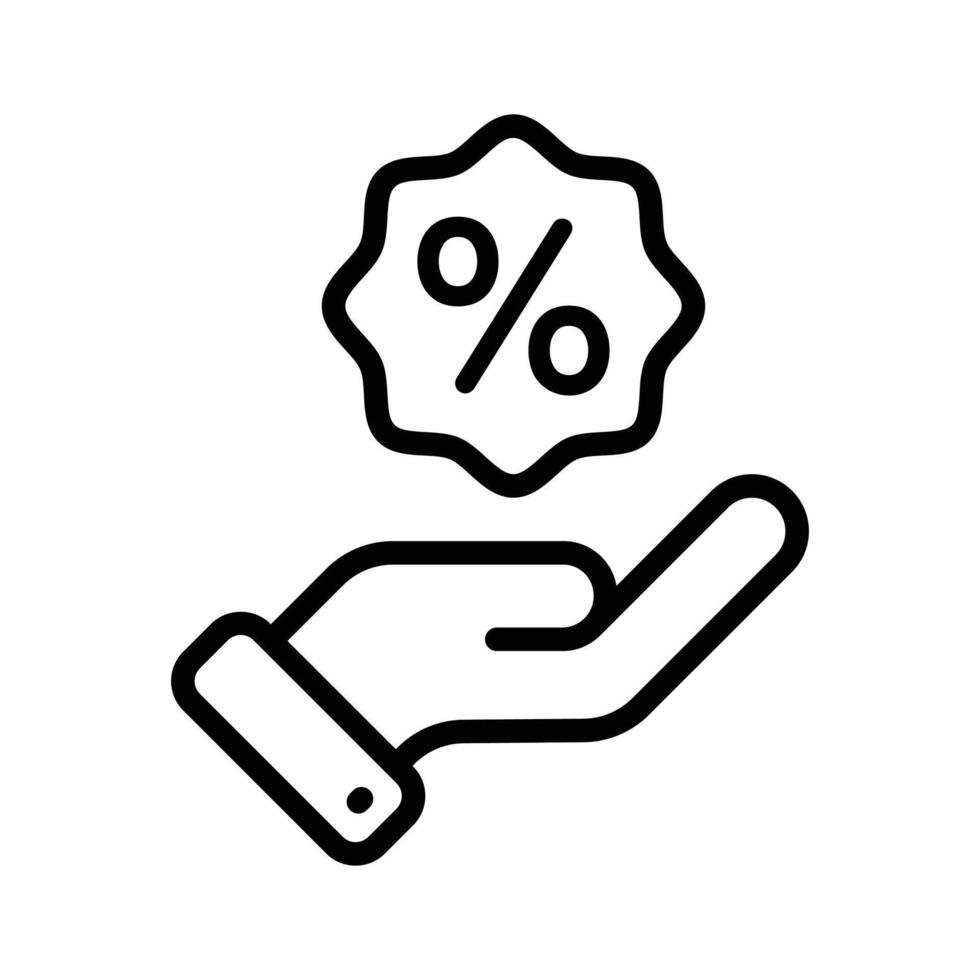 A captivating line style icon of discount offer vector