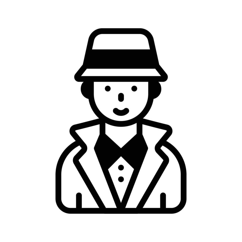Have a look at this premium glyph icon of detective avatar. vector