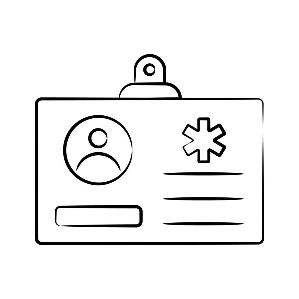 Creatively designed hand drawn icon showing hospital card vector