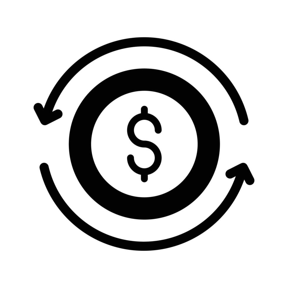 A captivating glyph style icon of roi concept vector
