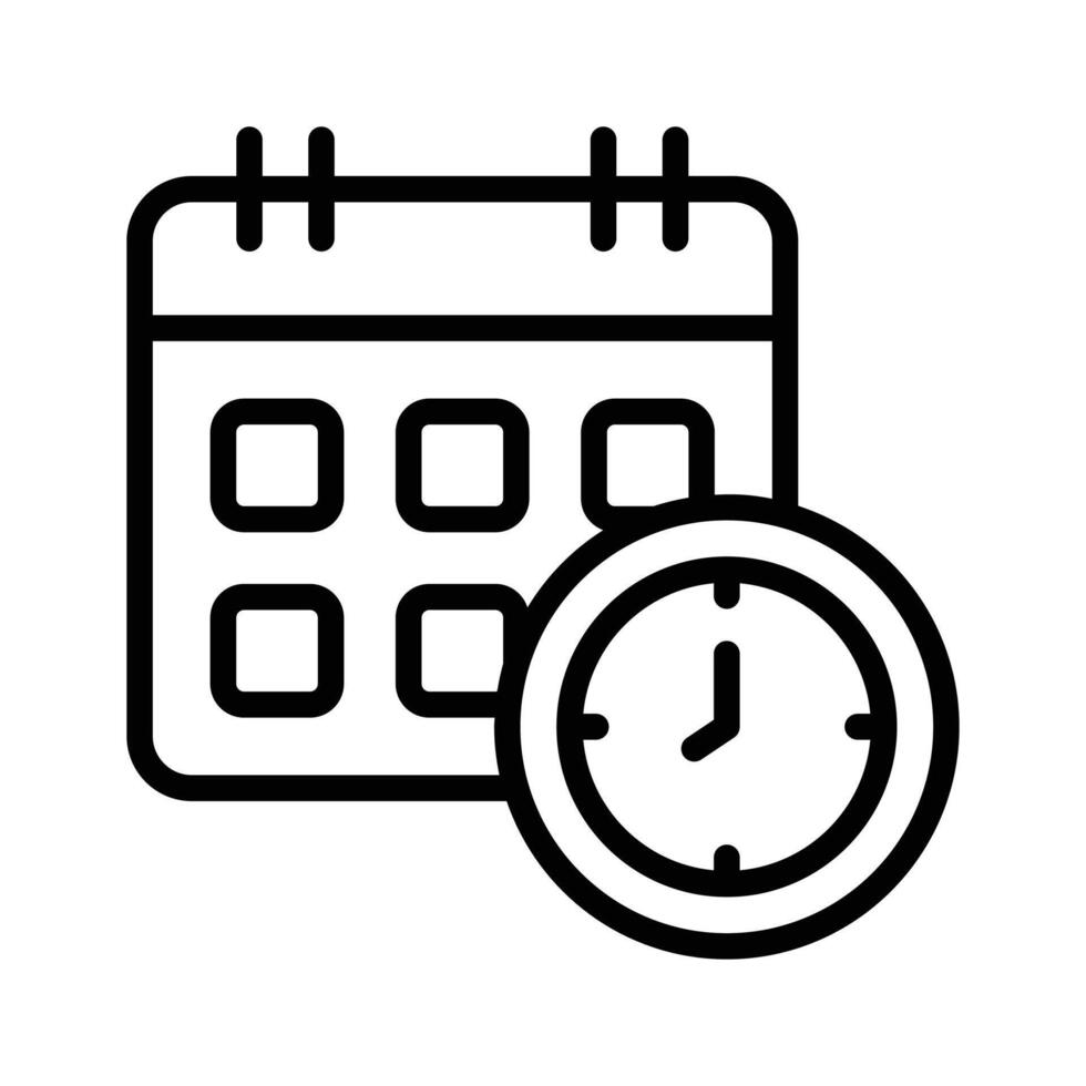 A captivating outline style icon of business schedule calendar vector