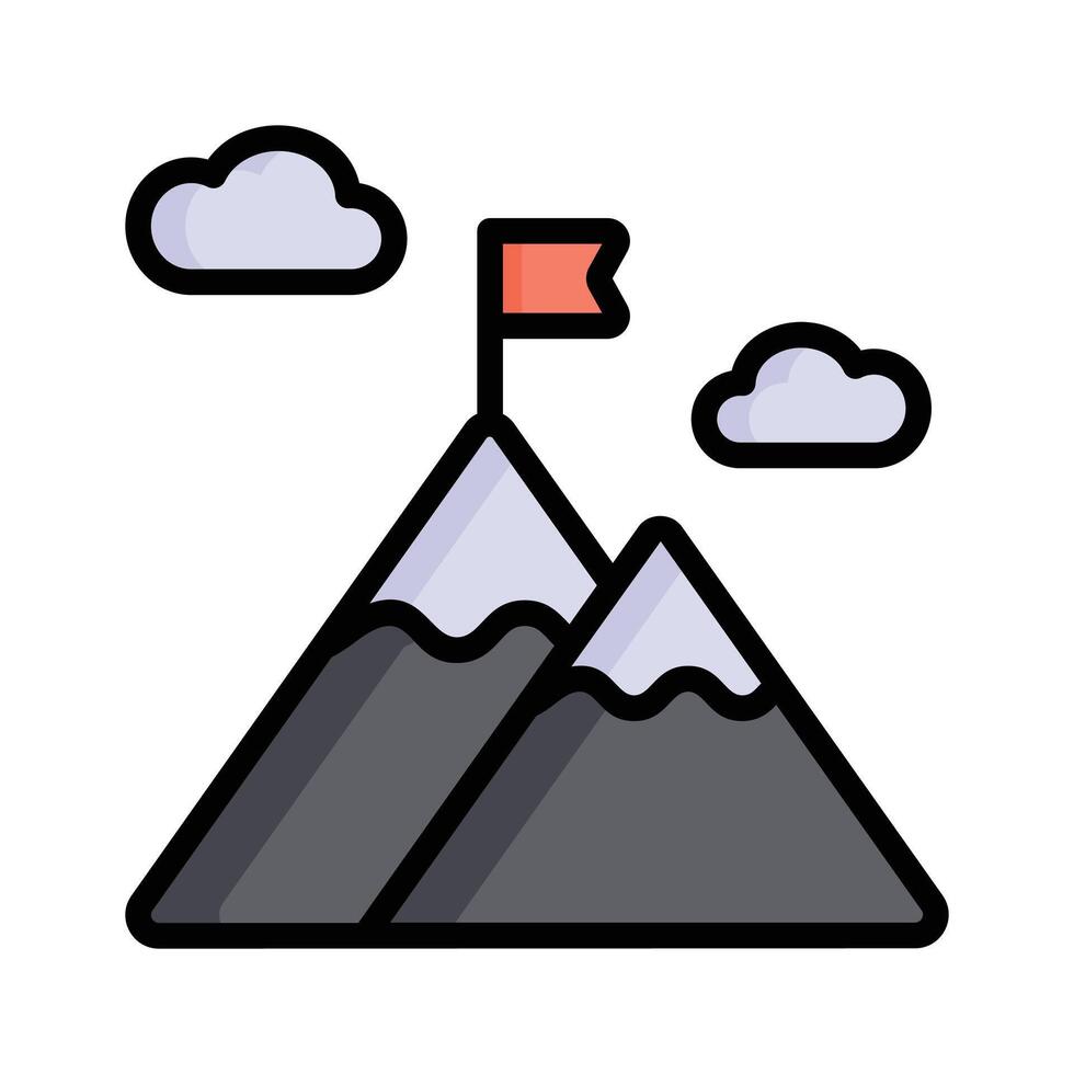 Grab our latest flat outline icon showing business milestone vector