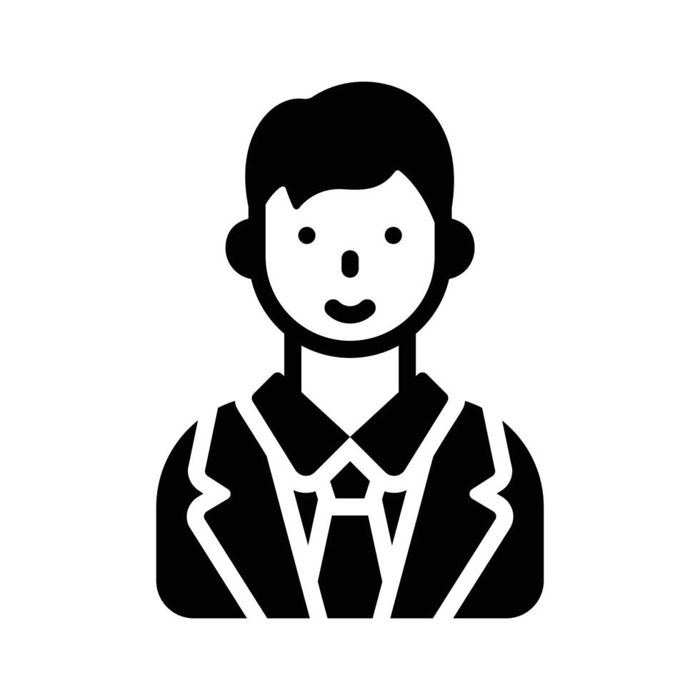 Check out our trendy glyph icon depicting office manager profile vector
