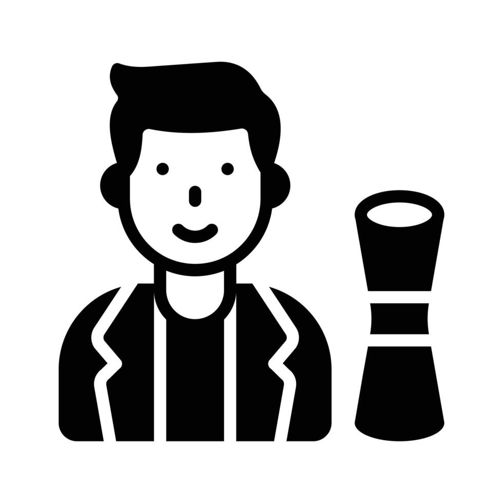 Get this amazing glyph style icon of architect with scroll vector