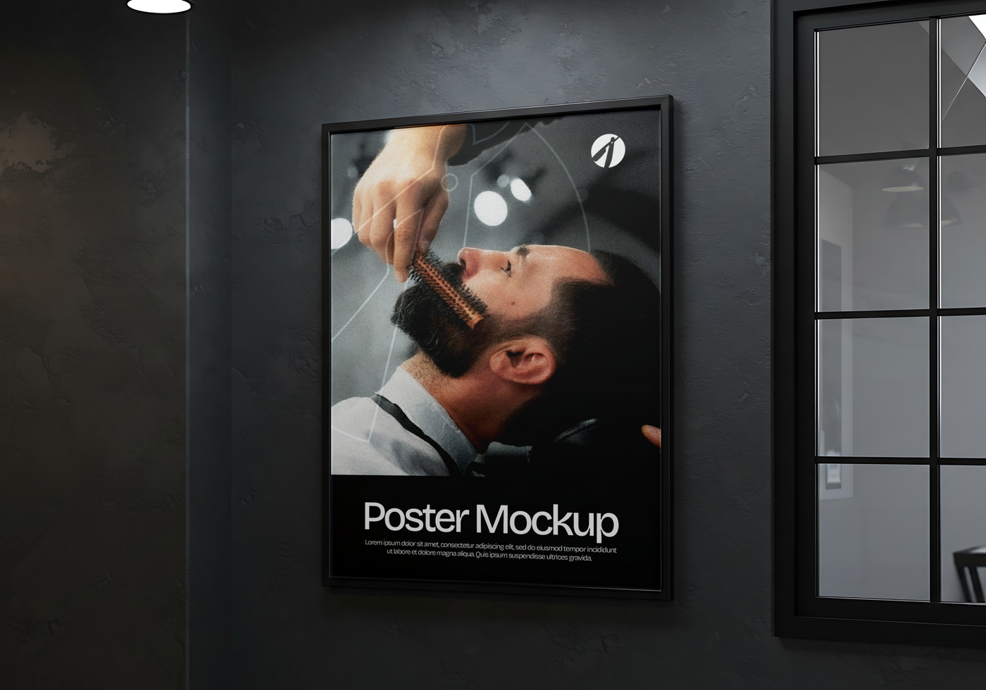 A barber meticulously combs a client s beard psd
