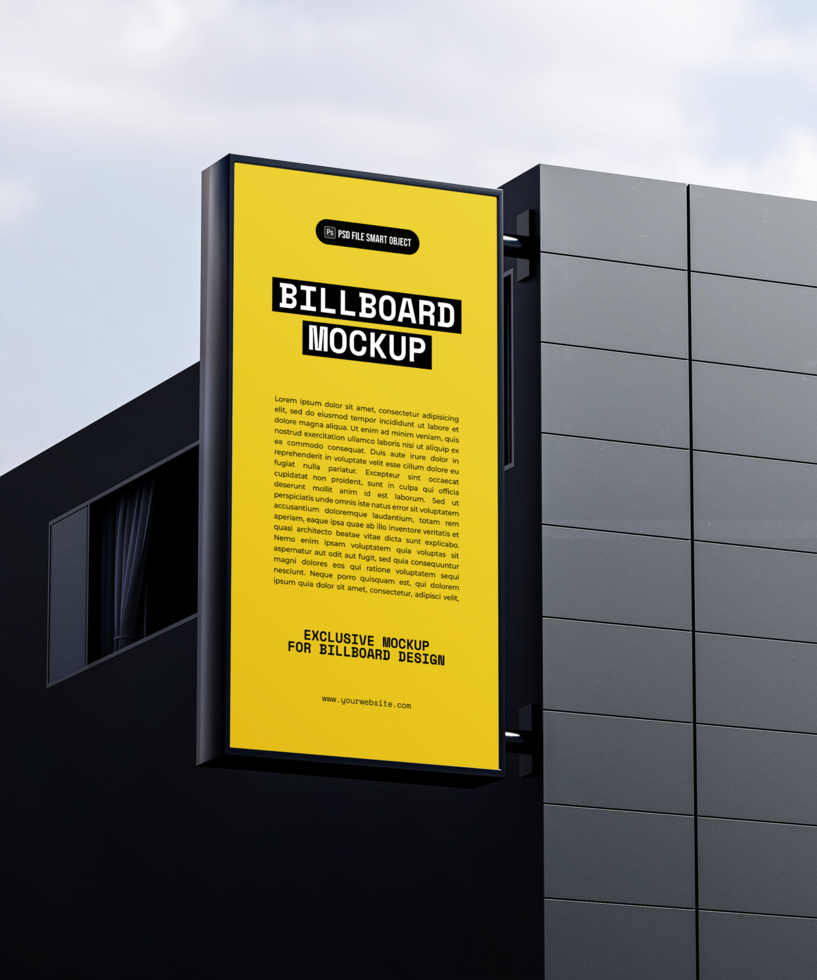 potrait billboard mockup on building psd