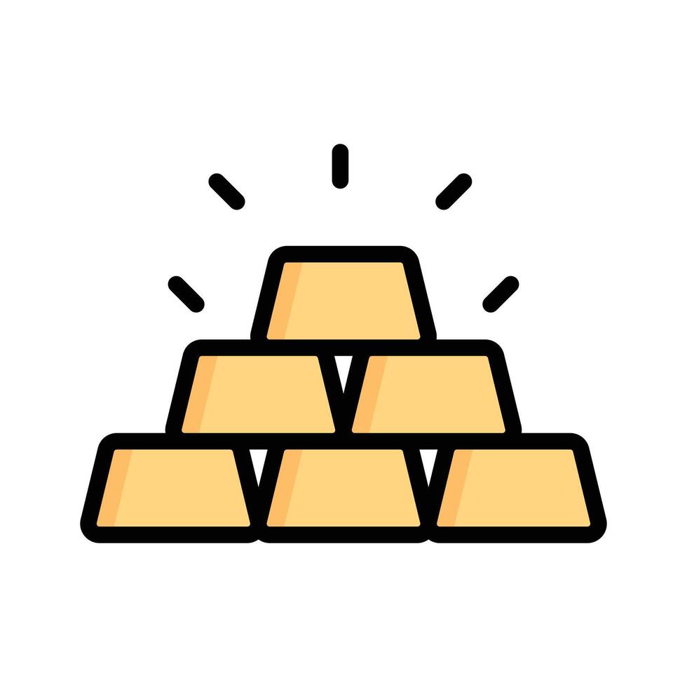 Grab this easy to use flat outline icon of gold bars vector