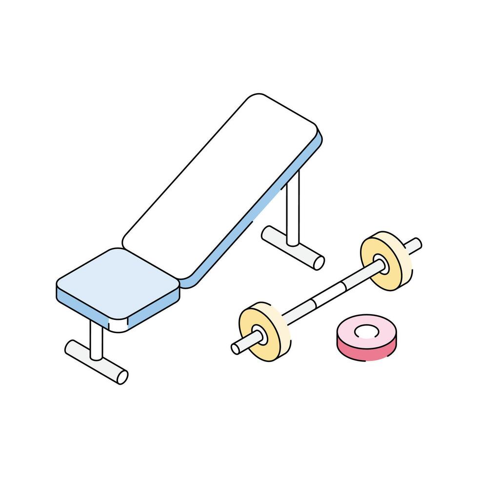 Download out modern isometric icon of adjustable bench for workout vector