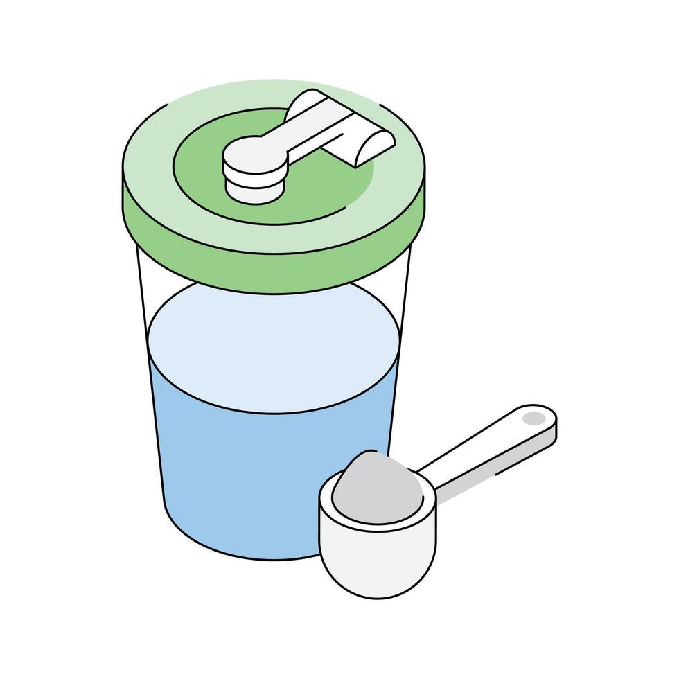 Download our isometric icon of protein shaker, premium design vector