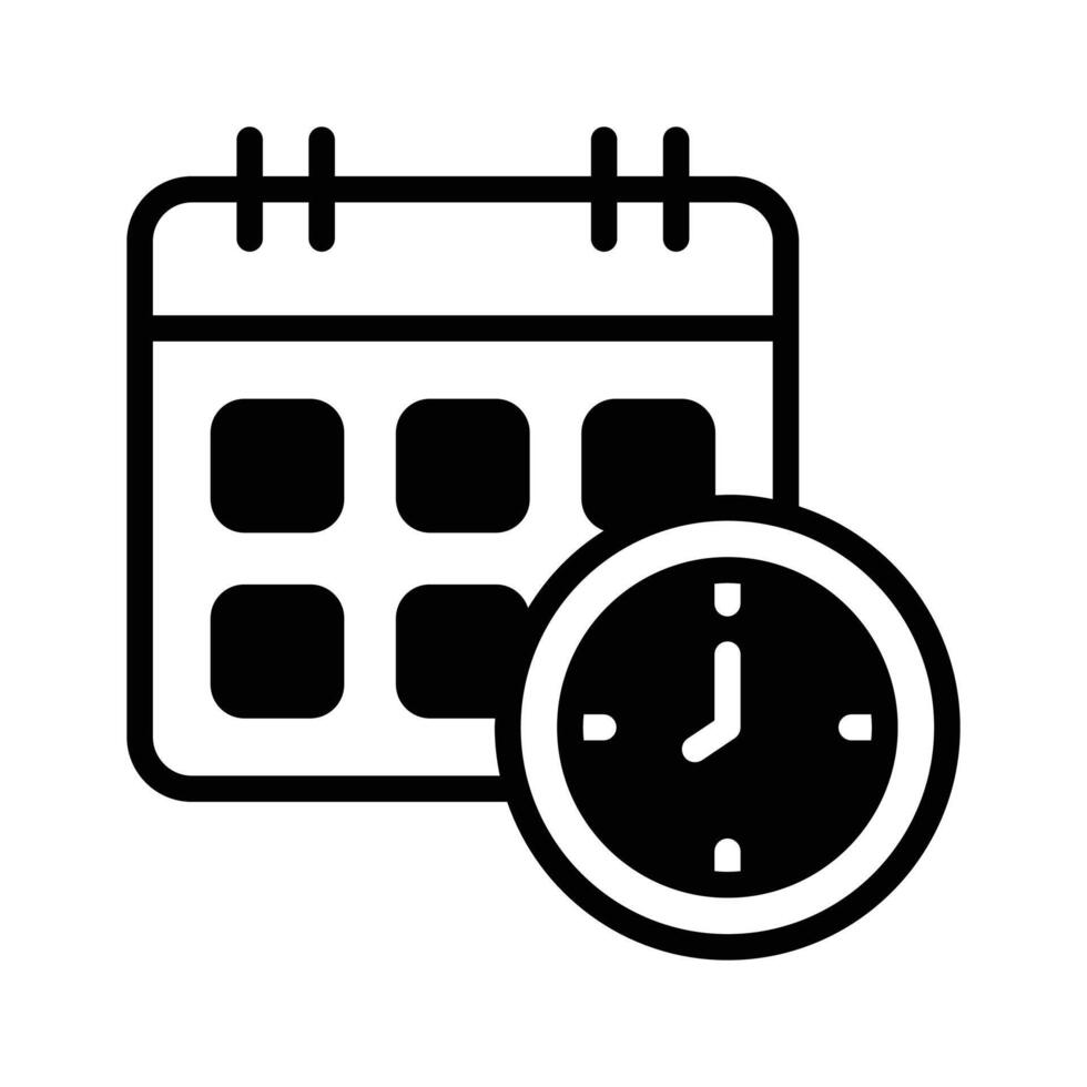 A captivating glyph style icon of business schedule calendar. vector
